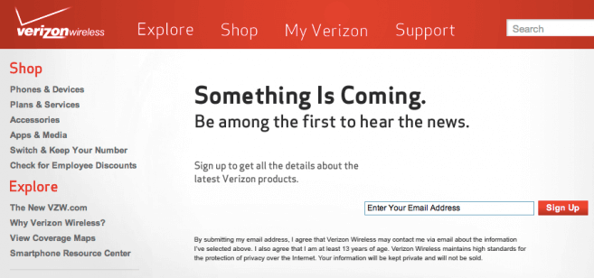 Тизер Verizone Тизер Verizone