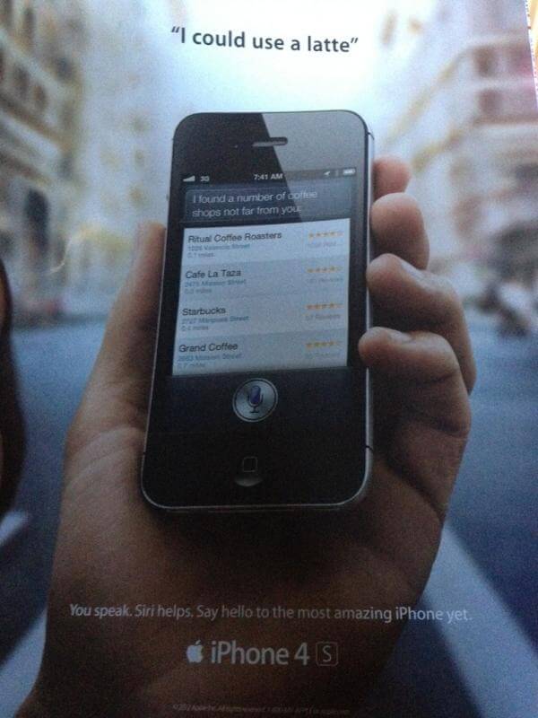 Печатная реклама Siri в журнале Rolling Stone. Фото.