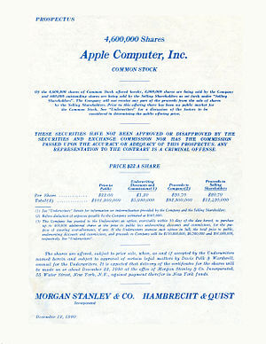 Apple IPO 1980 Apple IPO 1980