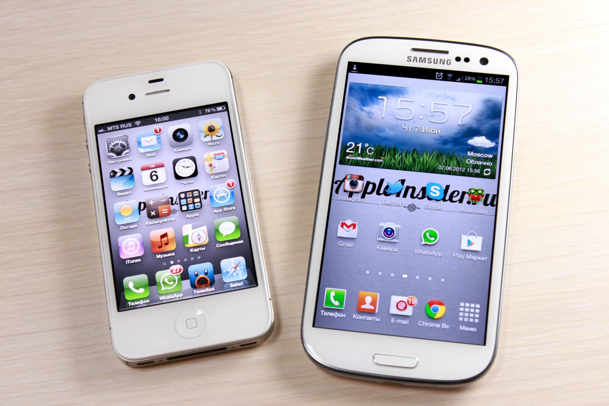 iPhone 4S и Galaxy S III iPhone 4S и Galaxy S III
