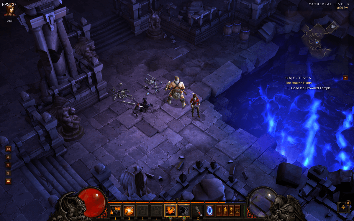 Diablo III в максимальном разрешении показывает не менее 20 FPS в самых насыщенных сценах. Diablo III в максимальном разрешении показывает не менее 20 FPS в самых насыщенных сценах.