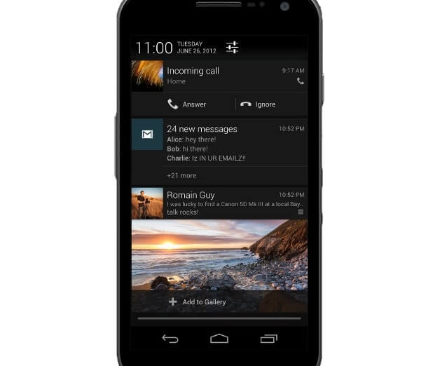 Уведомления в Jelly Bean Уведомления в Jelly Bean