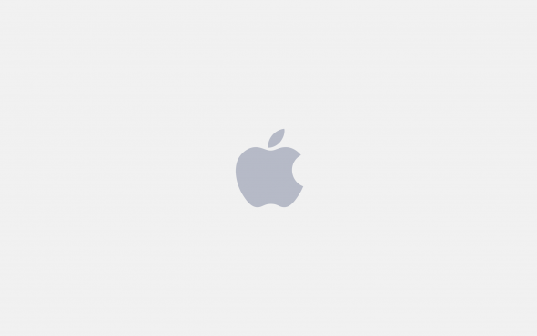 Серый логотип Apple на сером фоне Серый логотип Apple на сером фоне