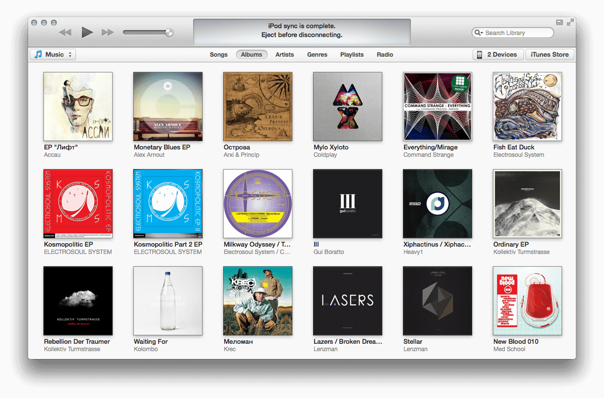 Главное окно iTunes 11 Главное окно iTunes 11
