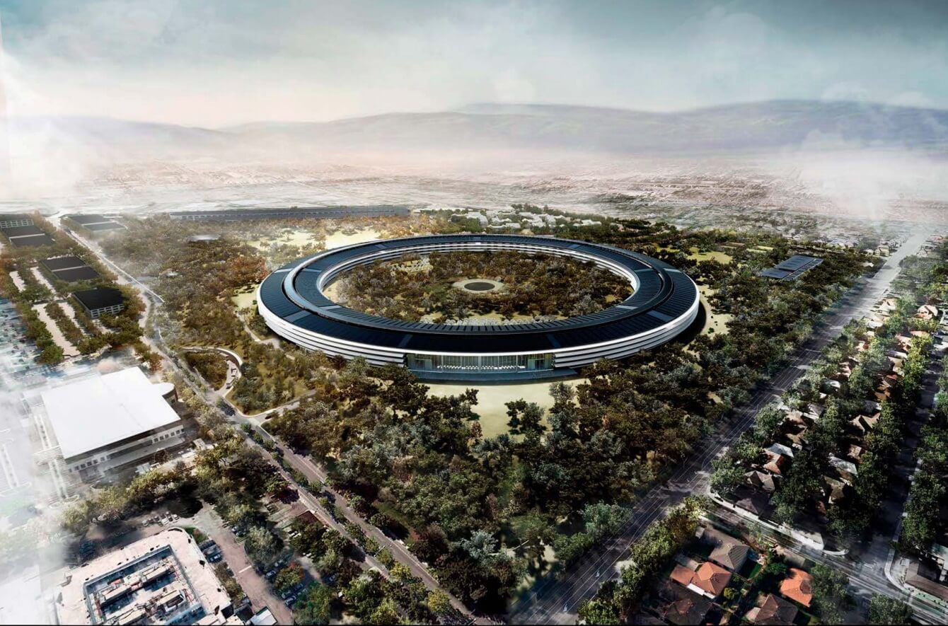 Кампус Apple сверху Кампус Apple сверху