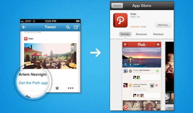 Запуск приложения twitter-cards-app-install