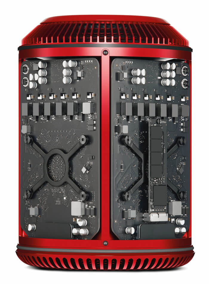 Красный Mac Pro из линейки Product (RED). Фото.