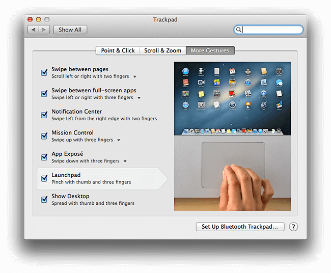 Launchpad preferences
