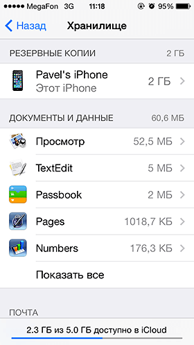 iCloud storage iCloud storage
