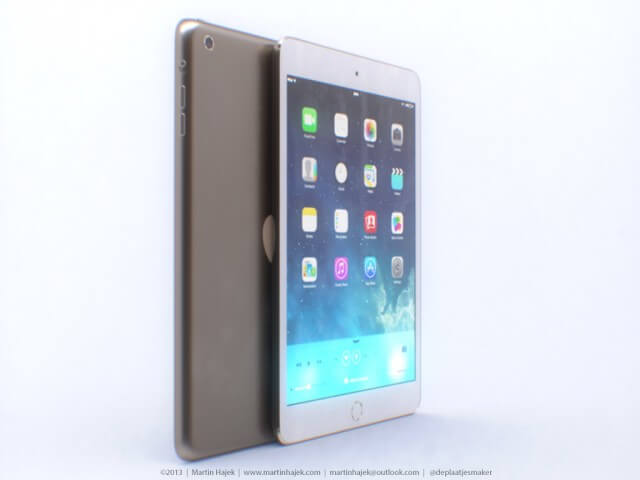 Новые рендеры золотого iPad mini. Фото.