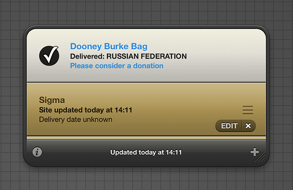 Deleivery Status widget Deleivery Status widget