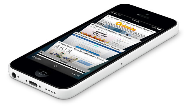 Safari на iPhone 5c Safari на iPhone 5c