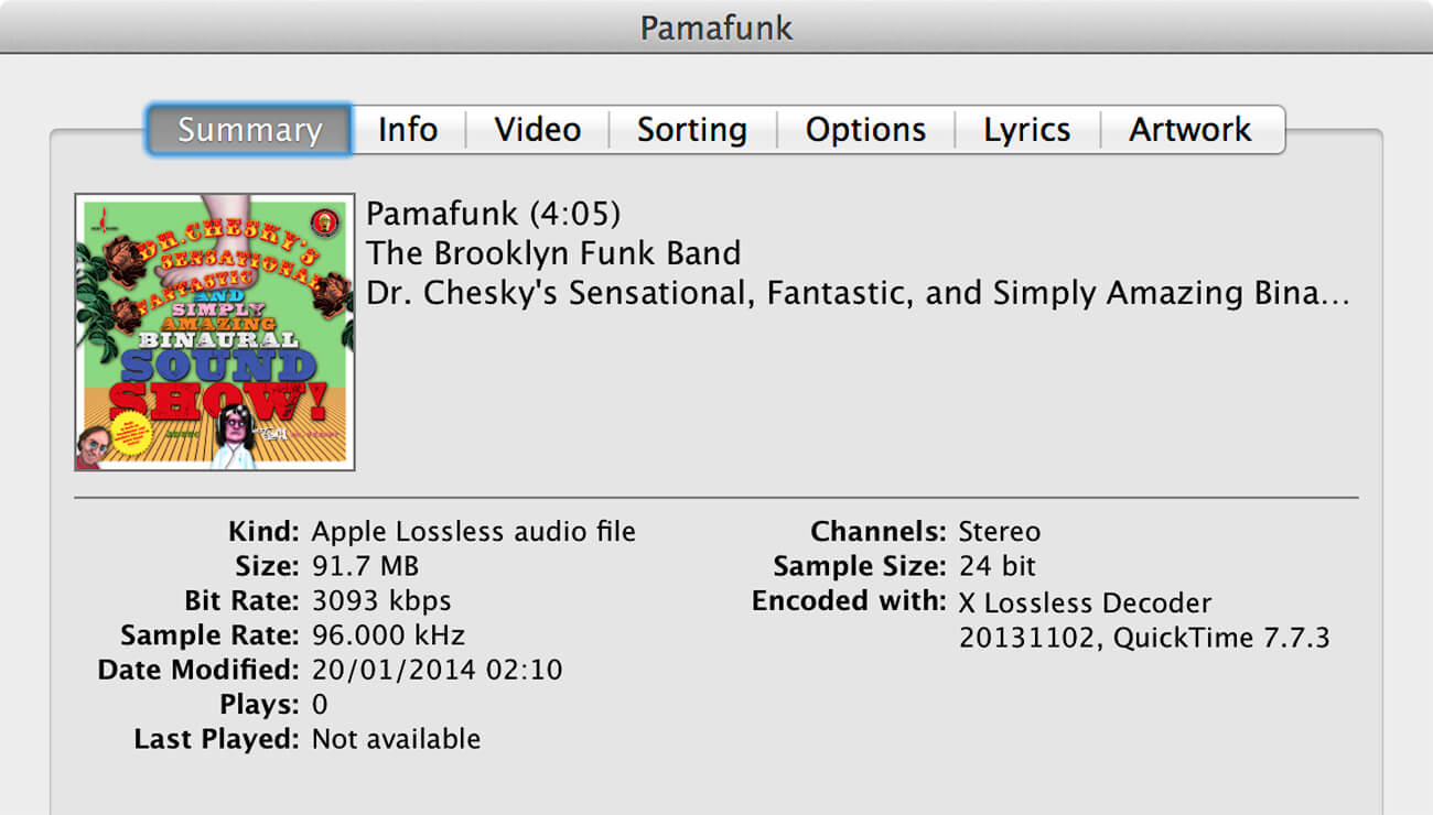 iTunes info iTunes info