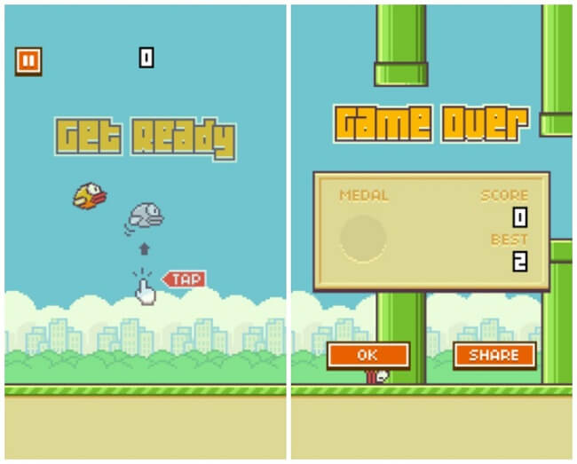 Скриншоты Flappy Bird Скриншоты Flappy Bird
