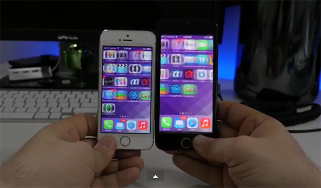 Крупный план: iOS на 4,7-дюймовом iPhone 6. Фото.