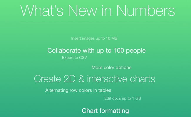 Что нового в Numbers Что нового в Numbers