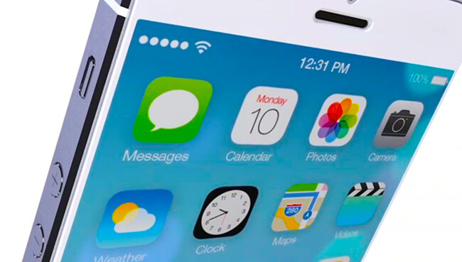 Концепт iPhone, крупный план экрана Концепт iPhone, крупный план экрана