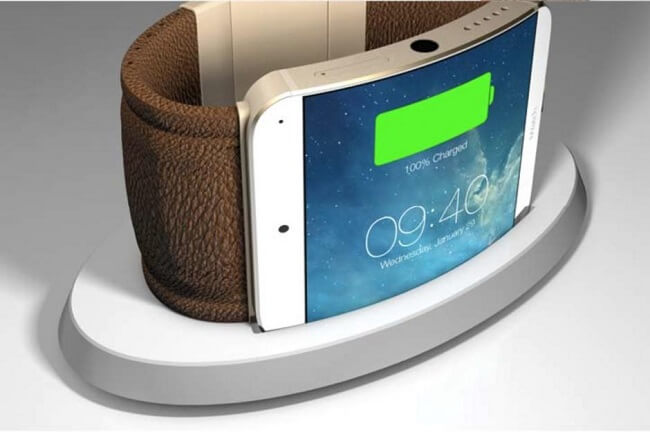 Концепт iWatch с беспроводной зарядкой Концепт iWatch с беспроводной зарядкой