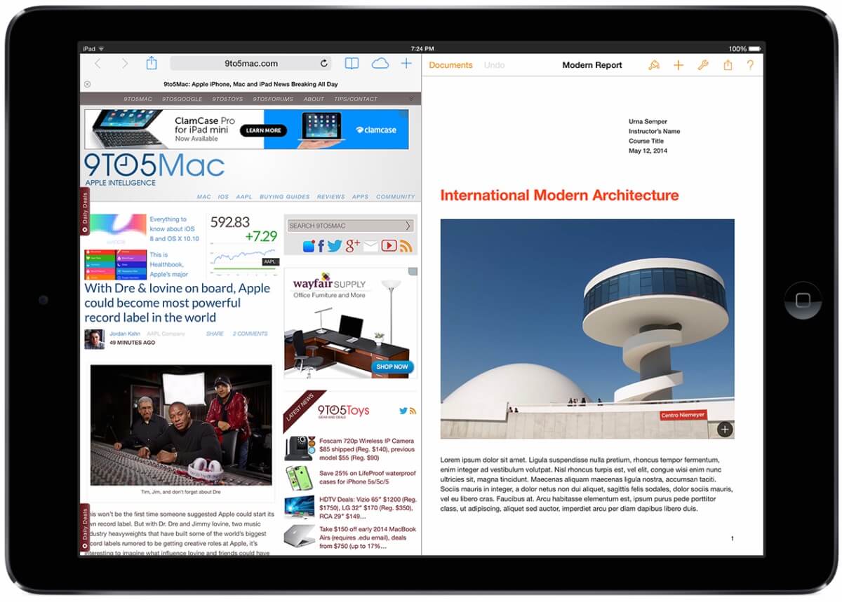 Многооконность в iPad Многооконность в iPad