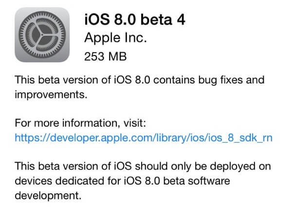 iOS 8 beta 4 доступна для разработчиков. Фото.