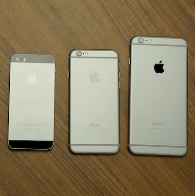 Сравнение экранов iPhone 5s, iPhone 6 и iPhone 6 Plus. Сравнение экранов iPhone 5s, iPhone 6 и iPhone 6 Plus. Фото.