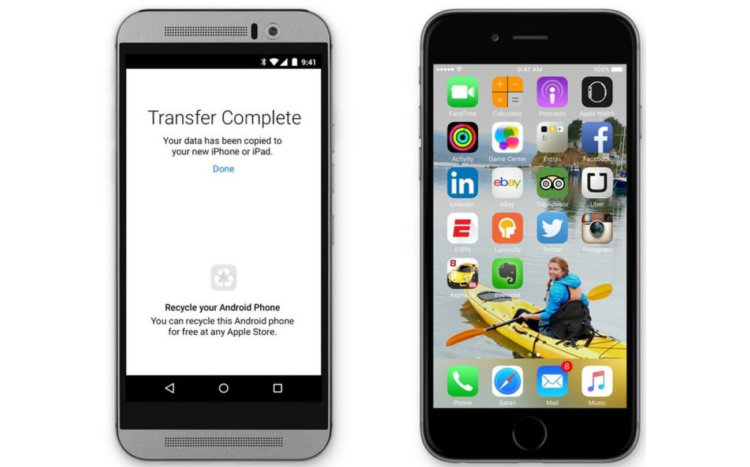 Первое приложение Apple для Android предложит перейти на iOS. Фото.