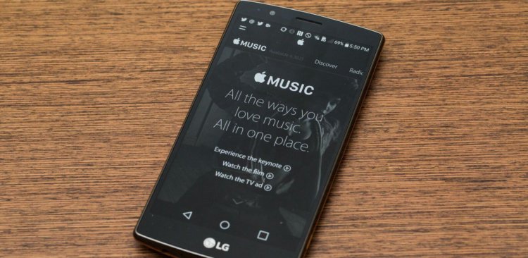 Кажется, так выглядит Apple Music на Android. Фото.