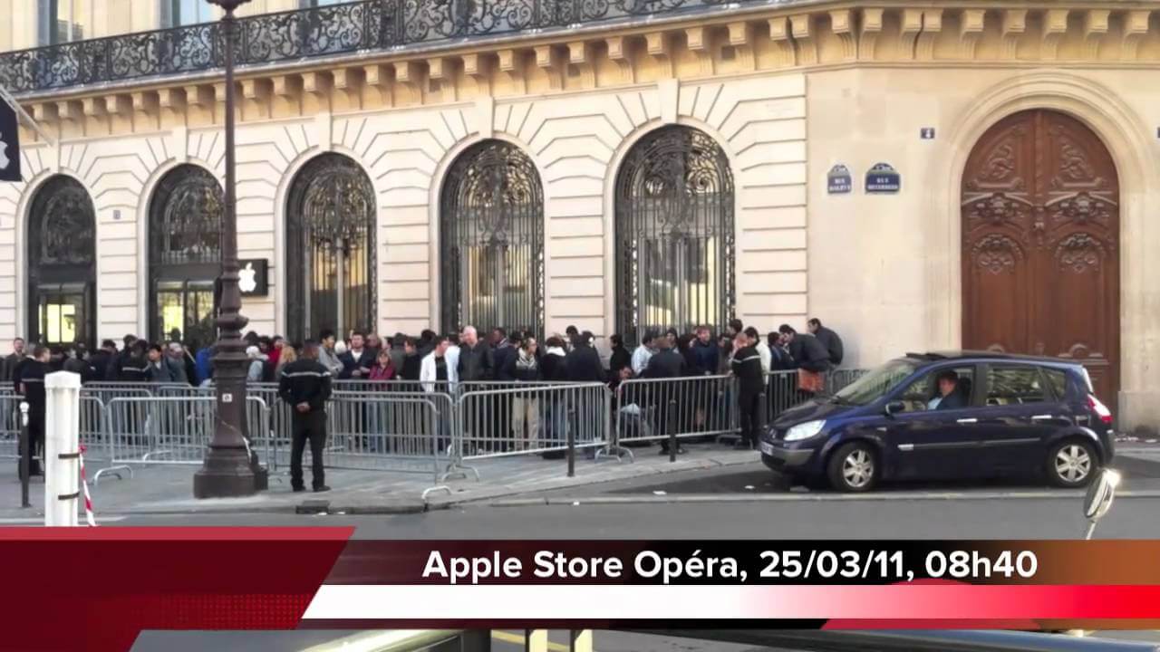 Очереди за iPad 2 во Франции становятся все больше и больше…. Фото.