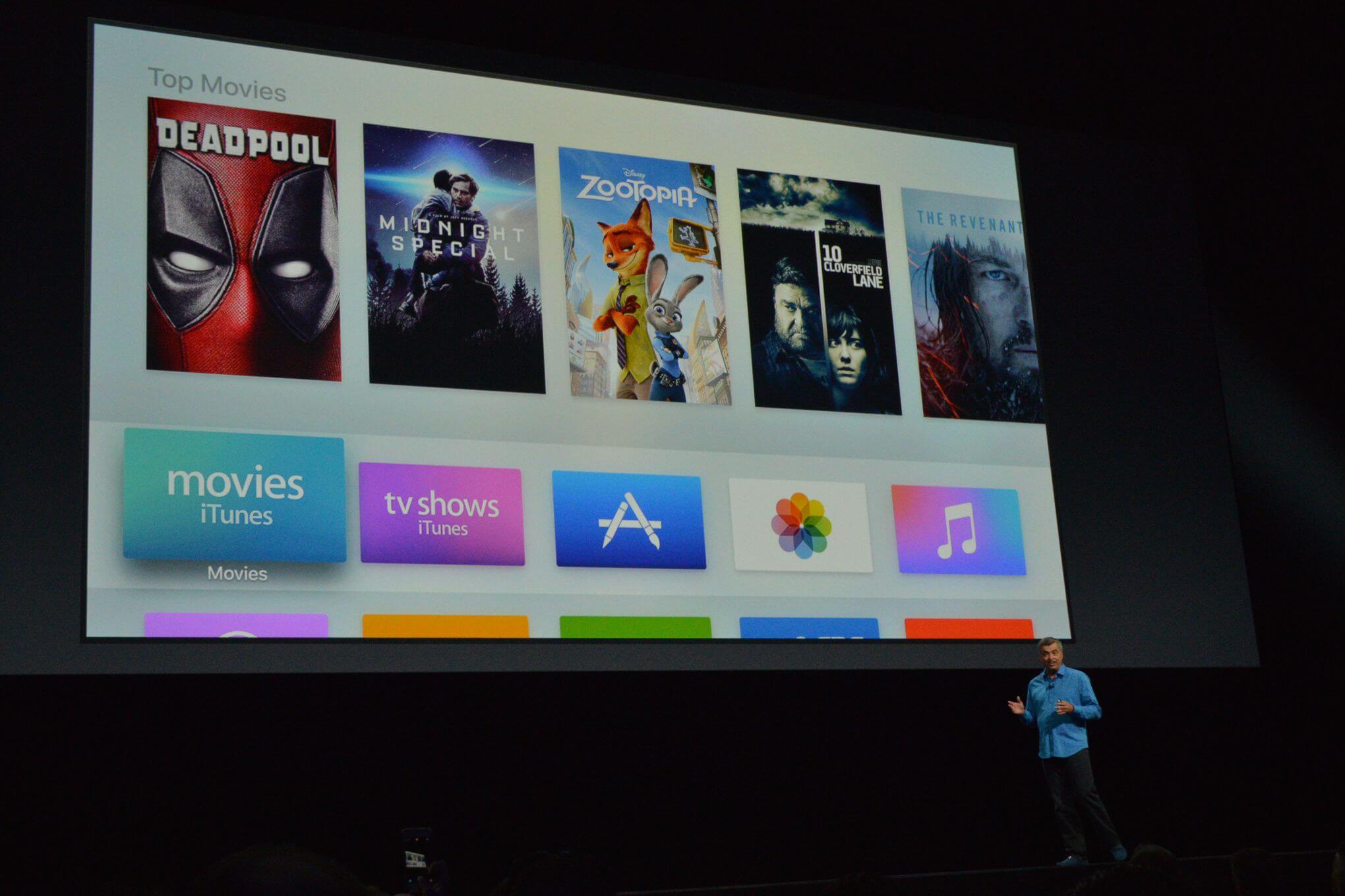 Apple анонсировала новую tvOS для Apple TV. Apple анонсировала новую tvOS для Apple TV. Фото.