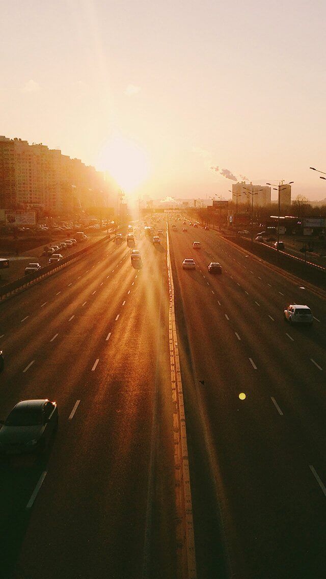 city-sunset-road-car-orange-iphone-5
