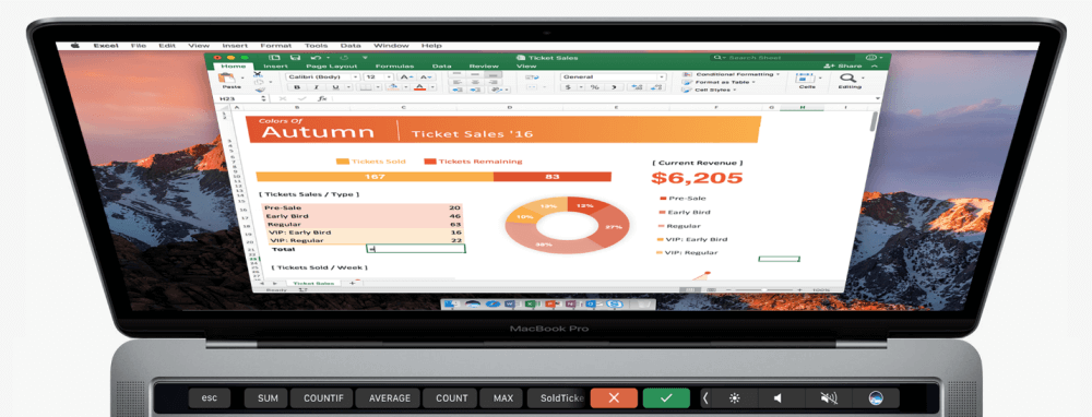 Как будет работать Microsoft Office на новом MacBook Pro с Touch Bar. Как будет работать Microsoft Office на новом MacBook Pro с Touch Bar. Фото.