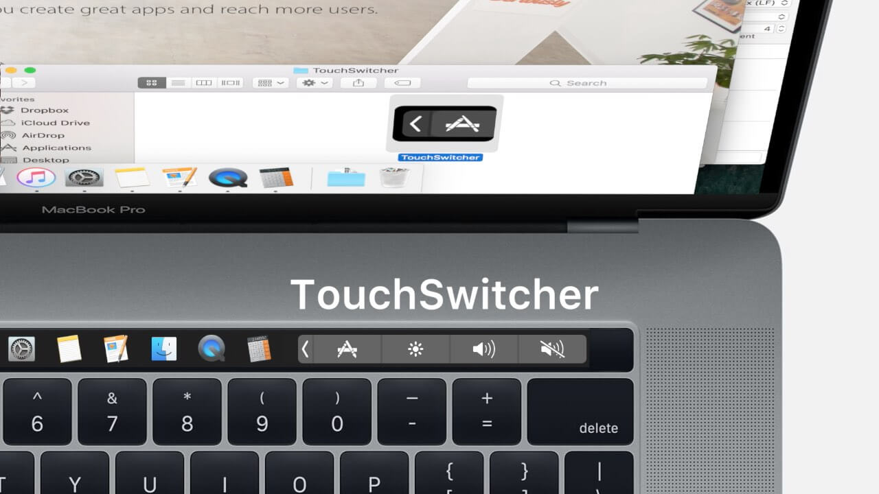 TouchSwitcher позволяет переключаться между приложениями на Touch Bar. TouchSwitcher позволяет переключаться между приложениями на Touch Bar. Фото.