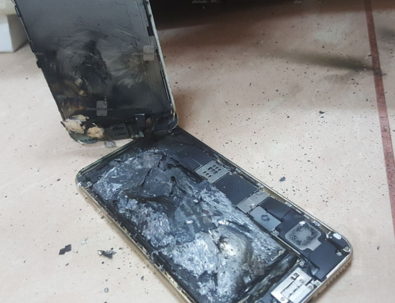 iPhone 6s воспламенился после зарядки. iPhone 6s воспламенился после зарядки. Фото.