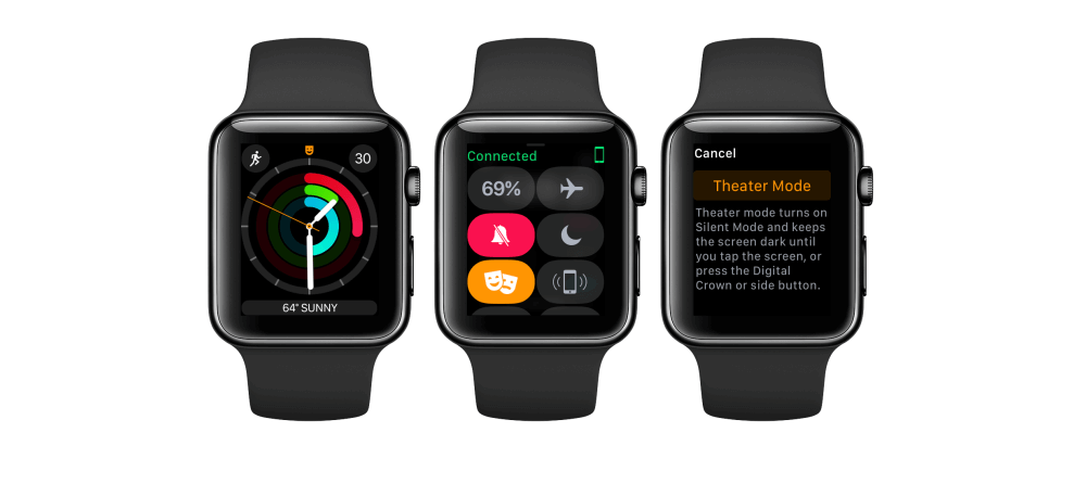 Вышла первая бета-версия watchOS 3.2 с новым режимом «В театре». Вышла первая бета-версия watchOS 3.2 с новым режимом «В театре». Фото.