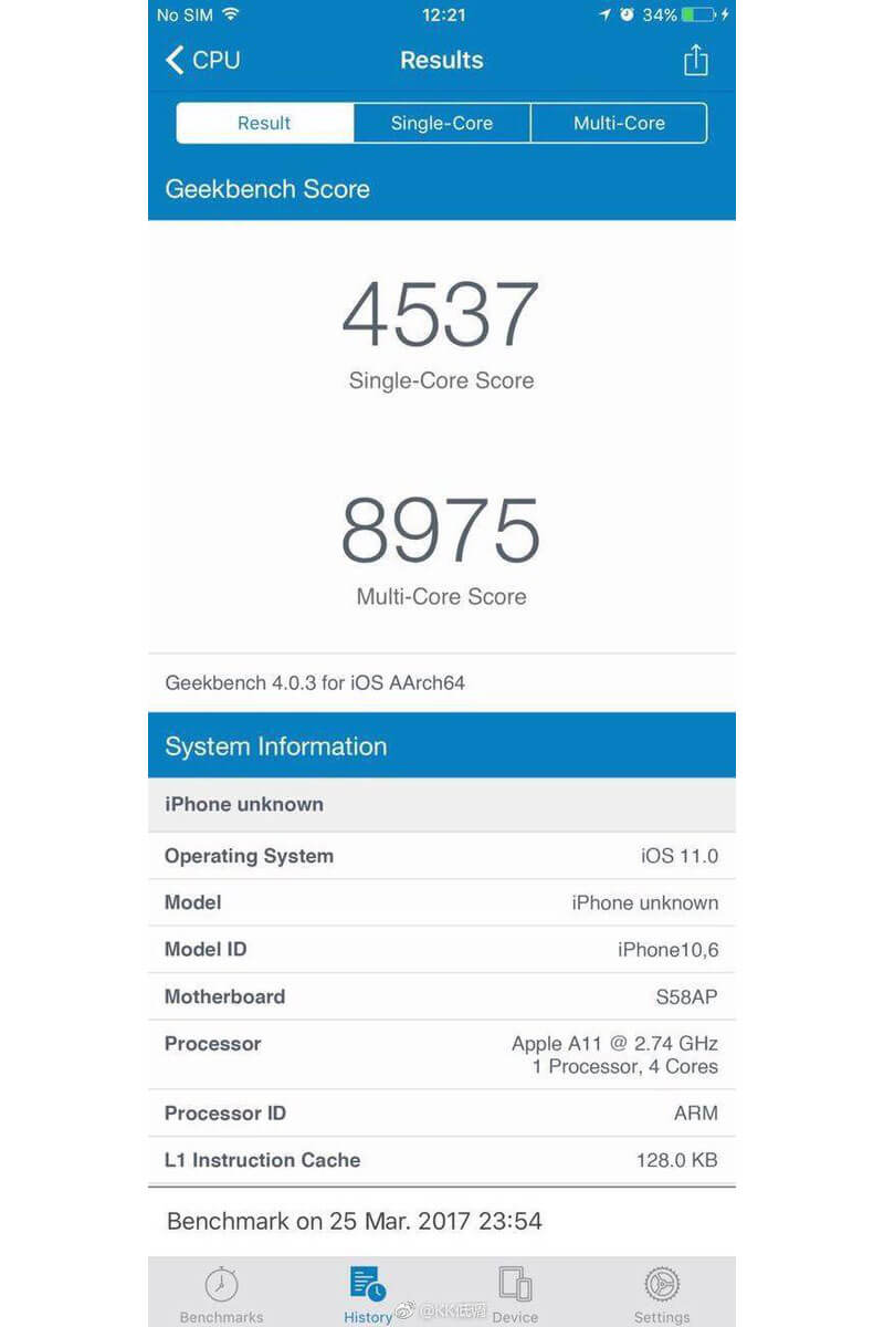 Новый iPhone засветился в Geekbench? Новый iPhone засветился в Geekbench? Фото.