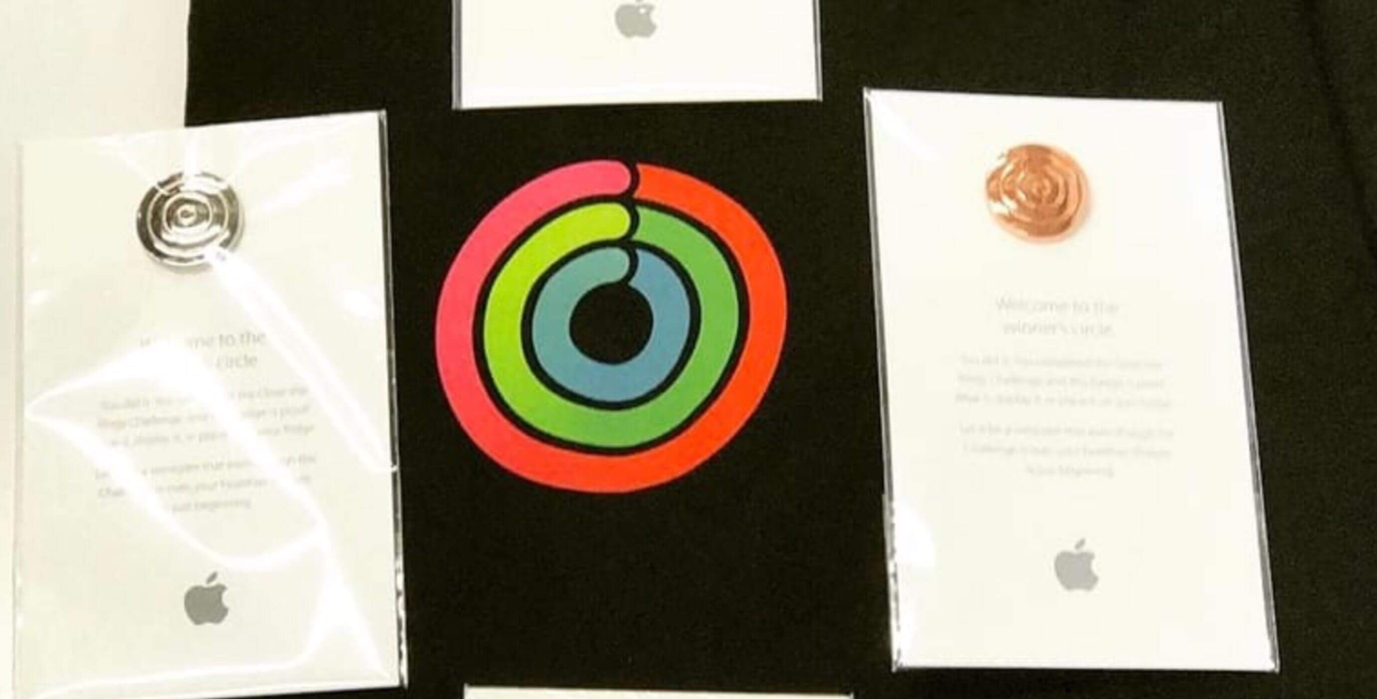 Apple дарит футболки и медали «замкнувшим кольца» сотрудникам. Apple дарит футболки и медали «замкнувшим кольца» сотрудникам. Фото.