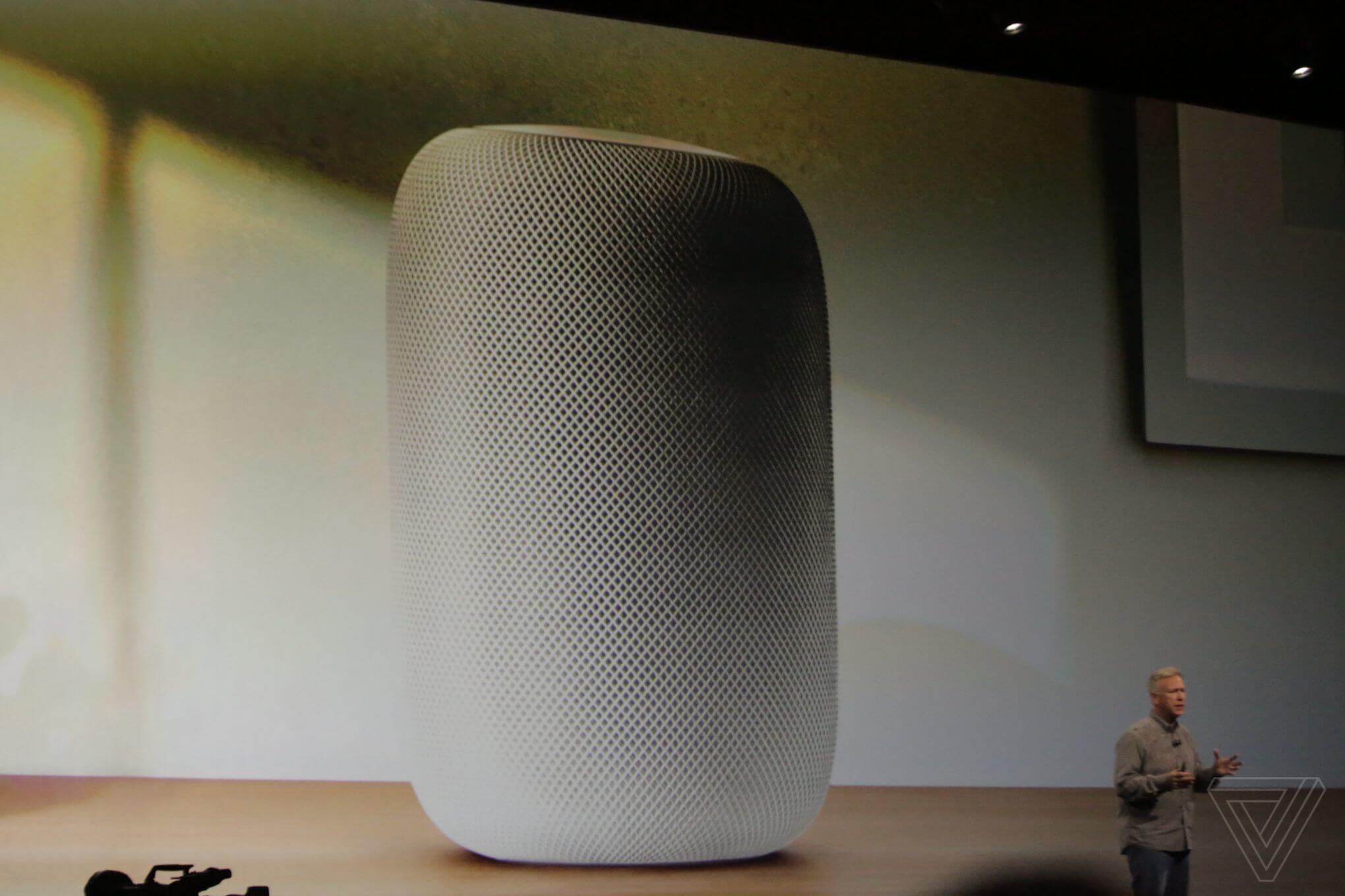 Apple представила HomePod — собственную беспроводную колонку. Apple представила HomePod — собственную беспроводную колонку. Фото.