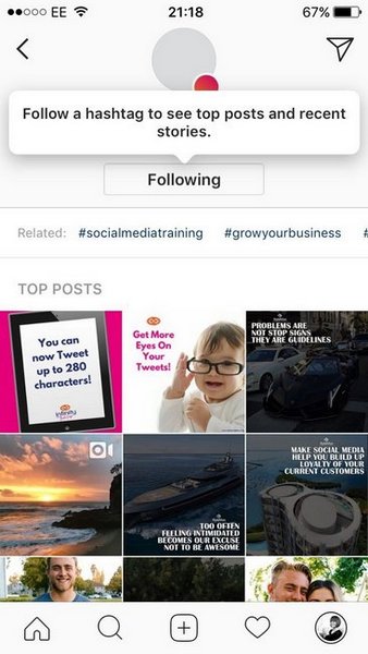 Instagram тестирует подписку на хештеги. Instagram тестирует подписку на хештеги. Фото.