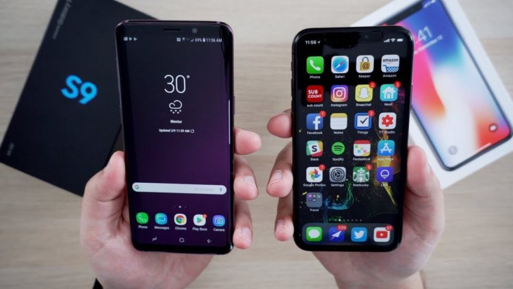 Samsung Galaxy S9+ против iPhone X: кто быстрее? Фото.