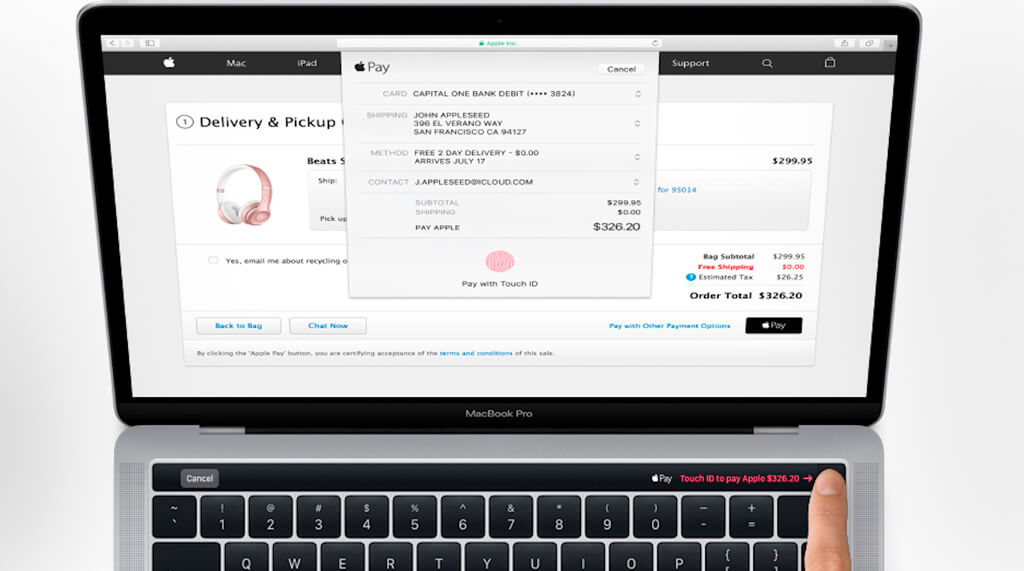 Как настроить Apple Pay на всех устройствах. Настраиваем на MacBook Pro с Touch Bar. Фото.