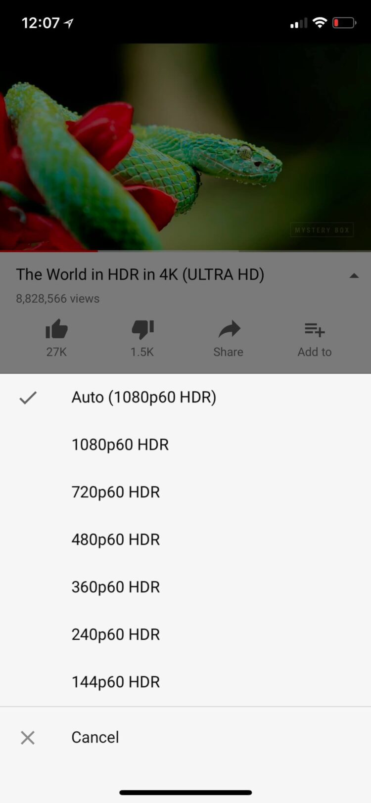 Google добавила поддержку HDR в YouTube для iPhone X. Фото.