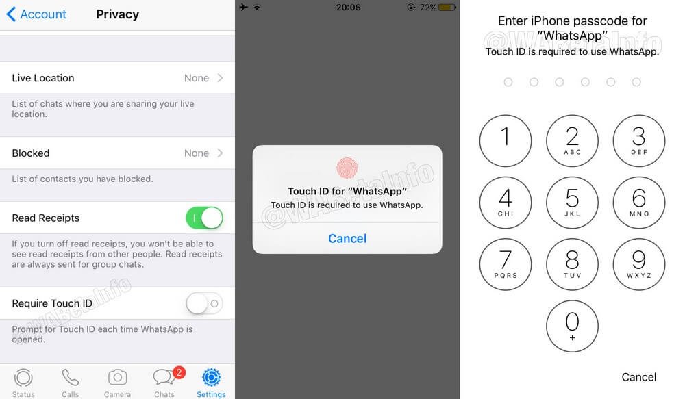 WhatsApp внедряет поддержку авторизации по Face ID и Touch ID. Как защитить WhatsApp отпечатком пальца. WhatsApp внедряет поддержку авторизации по Face ID и Touch ID. Как защитить WhatsApp отпечатком пальца. Фото.