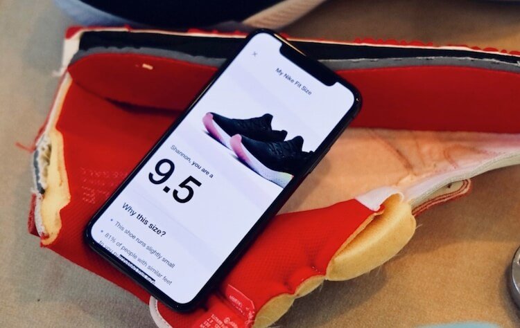 Nike научила iPhone определять ваш размер ноги с помощью ARKit. Фото.