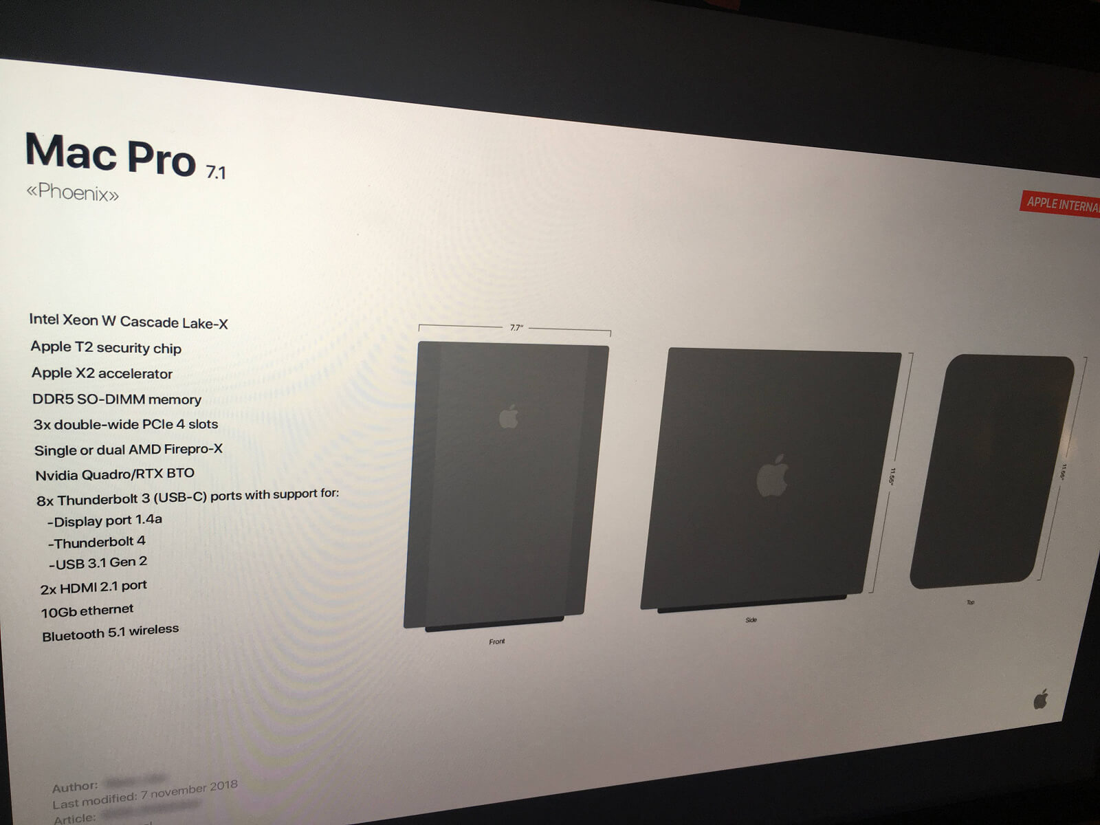 Утечка раскрыла особенности Mac Pro (2019). Утечка раскрыла особенности Mac Pro (2019). Фото.