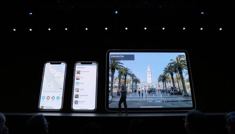 Apple представила iOS 13 с ночной темой и свайпами на клавиатуре. Apple Maps. Apple представила iOS 13 с ночной темой и свайпами на клавиатуре. Apple Maps. Фото.