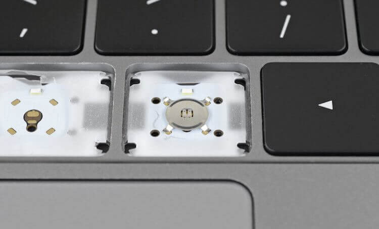 MacBook Pro 16 получит новую надежную клавиатуру. Проблемный механизм. MacBook Pro 16 получит новую надежную клавиатуру. Проблемный механизм. Фото.