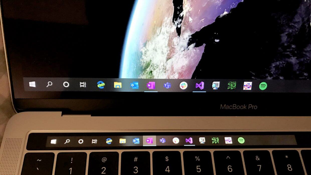 Как активировать Touch Bar в Windows 10. Фото.