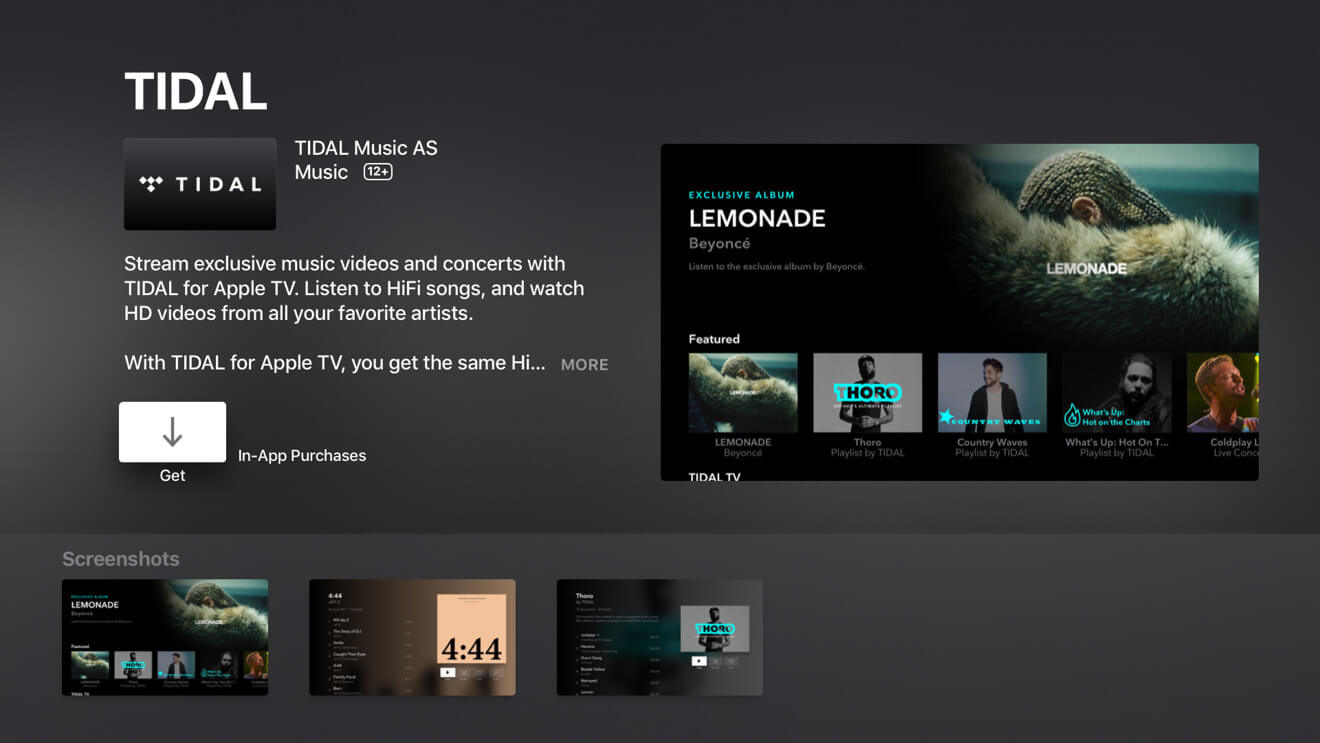 Сервис Tidal пришёл на Apple TV 4K, чтобы убрать конкурента от Apple. Фото.