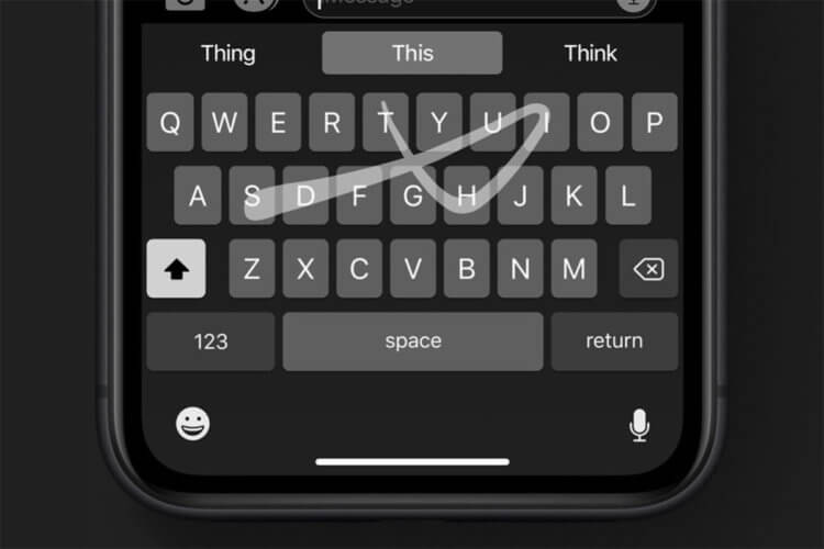 Свайп-клавиатура в iOS 13. Набор текста свайпом в iOS 13. Свайп-клавиатура в iOS 13. Набор текста свайпом в iOS 13. Фото.