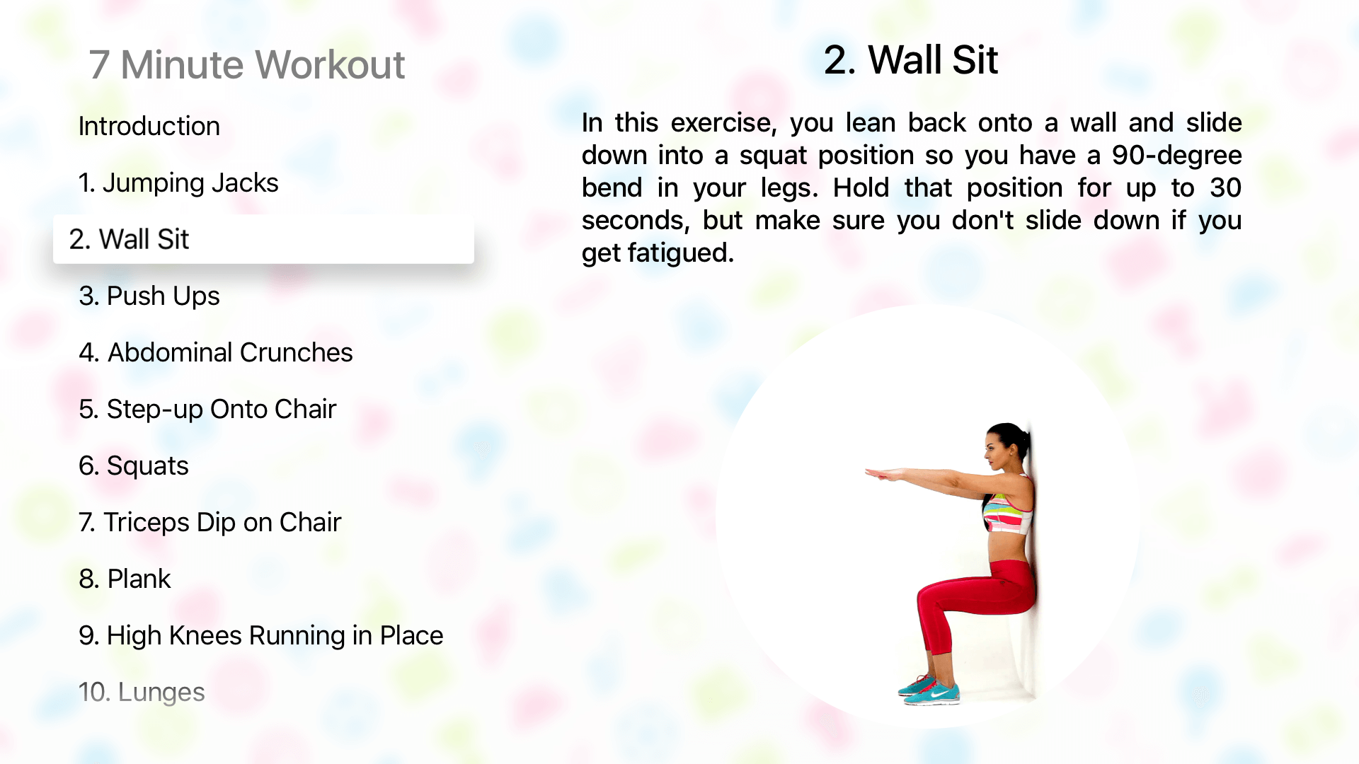 Похудеть и подкачаться — 7 Minute TV Workout. Каждое упражнение сопровождается наглядной инструкцией. Фото.